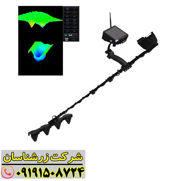 نمای نزدیک از صفحه کنترل و سنسور فلزیاب FF 4000 09191508724